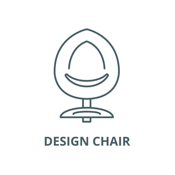 设计椅子矢量线图标，线性概念，轮廓标志，符号图片下载