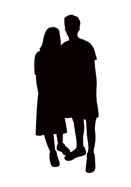 一对轮廓矢量图片下载