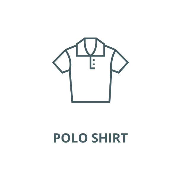 Polo衫矢量线图标，线性概念，轮廓符号，符号图片下载