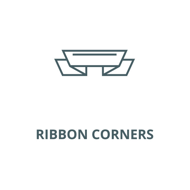 丝带角插图矢量线图标，线性概念，轮廓符号，符号图片下载