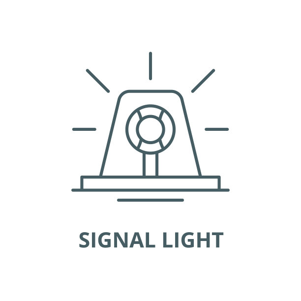 信号灯矢量线图标、线形概念、轮廓符号、符号图片下载