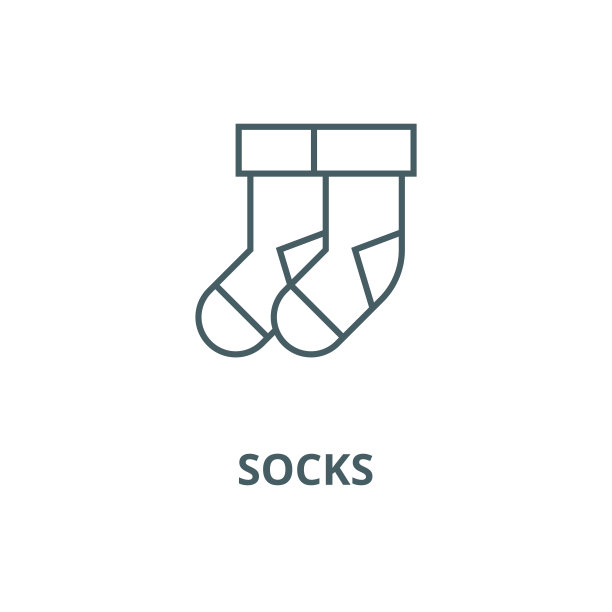 袜子插图矢量线图标，线性概念，轮廓符号，符号图片下载
