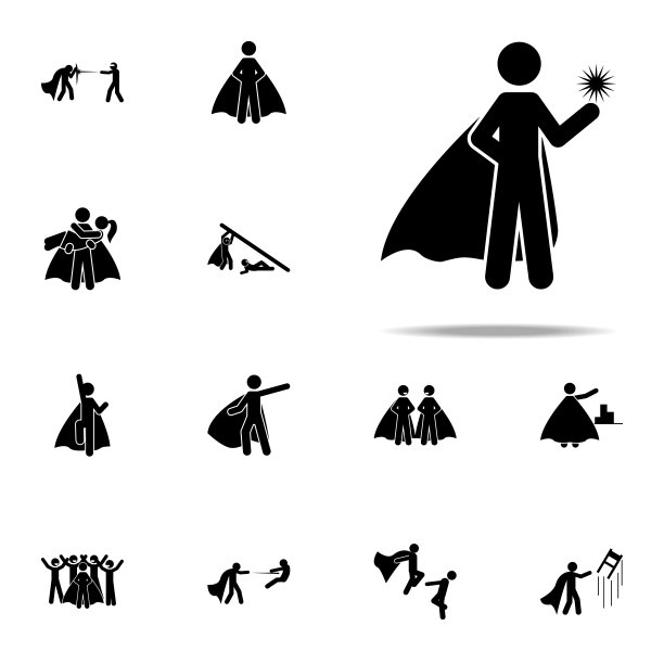 英雄,神奇的图标。英雄图标通用设置为网络和移动图片下载