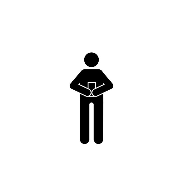 站立的男子与手机图标图片下载