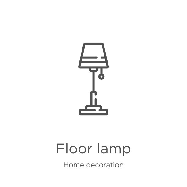 落地灯图标矢量来自家居装饰收藏。细线落地灯轮廓图标矢量插图。轮廓，细线落地灯图标的网站设计和移动，应用程序开发图片下载