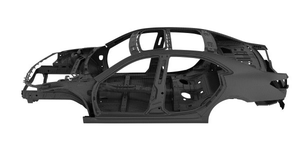 碳车身汽车孤立在白色背景3d插图没有阴影图片下载