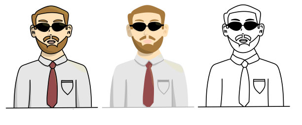 不同风格的胡须男士合集. 独立矢量素材插画图片下载