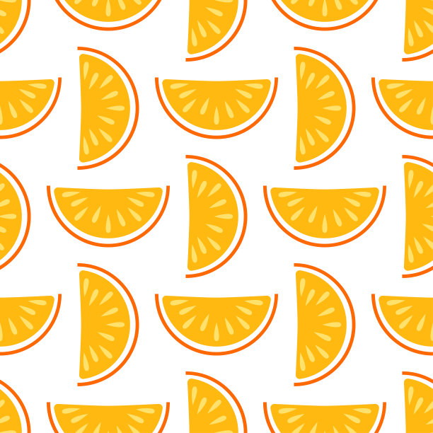 橙色水果矢量无缝模式图片下载