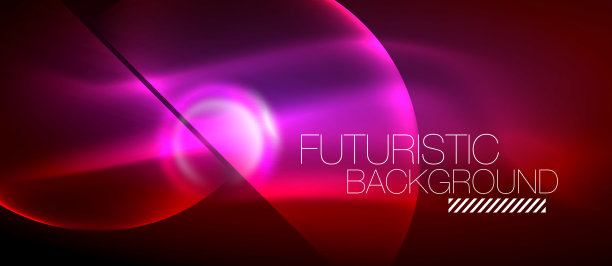 矢量发光氖圆抽象背景图片下载