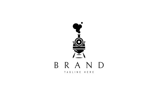 列车抽象黑色向量标识设计形象图片下载