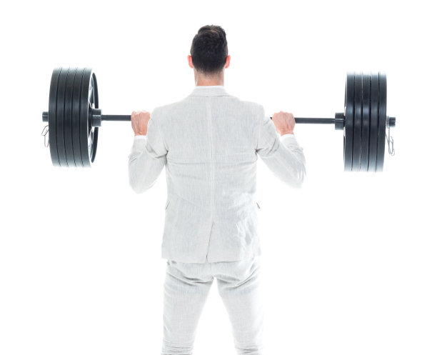 帅气的举重商人，后视镜图片下载