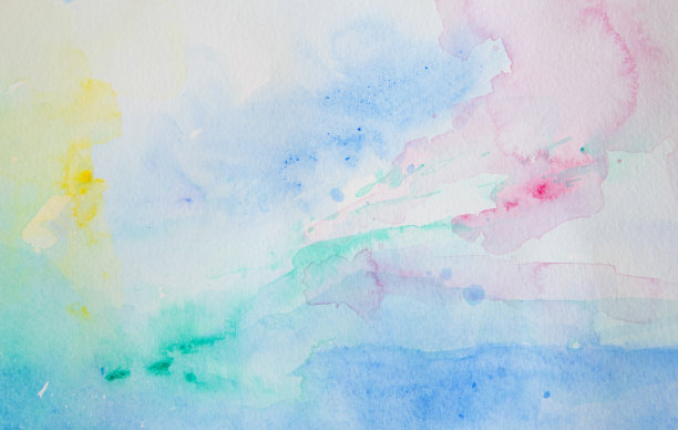 彩色软水彩背景在白纸上图片下载