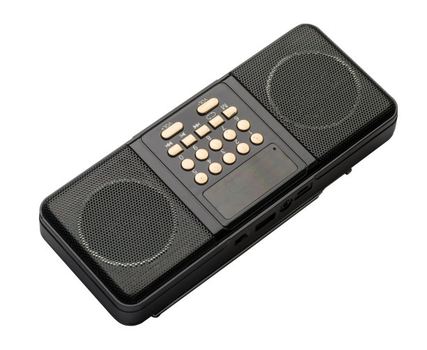 口袋FM收音机mp3播放器隔离在一个白色的背景。图片下载