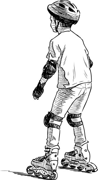 画的是一个穿着旱冰鞋的孩子图片下载