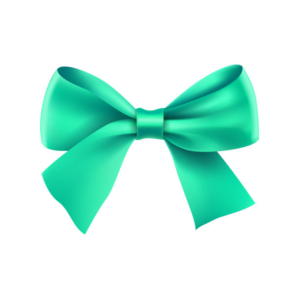 装饰绿松石丝带蝴蝶结图片下载