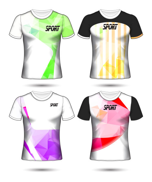 一套足球或足球球衣模板t恤风格，设计你的足球俱乐部矢量插图图片下载