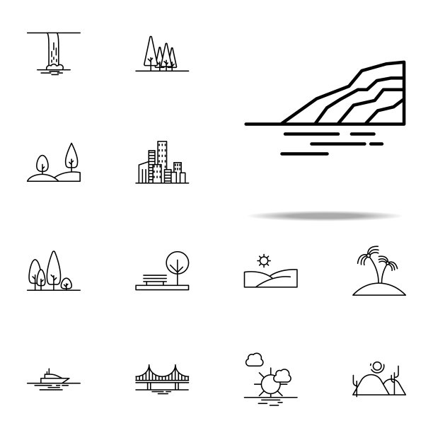 海滩图标。适用于网络和手机的Landspace图标图片下载