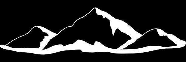 山图标。网页元素的移动概念和网页应用图标。字形，平面图标用于网站设计和开发，应用程序开发图片下载