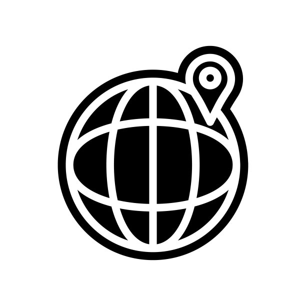 地球仪上的图钉图标，用于移动概念和Web应用程序的导航元素图片下载