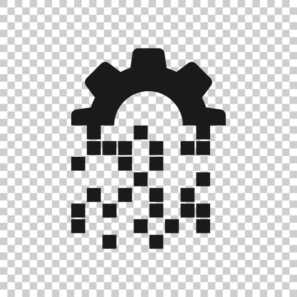透明风格数字齿轮图标矢量素材图片下载