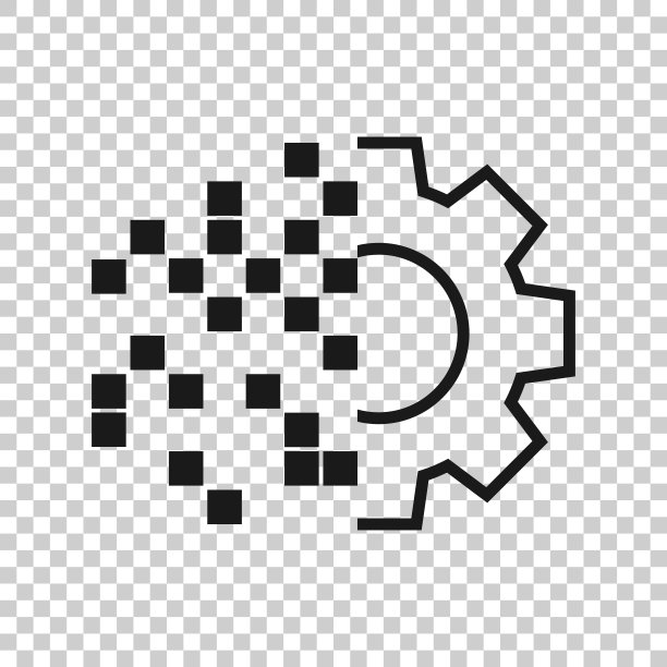 透明风格数字齿轮图标矢量素材图片下载