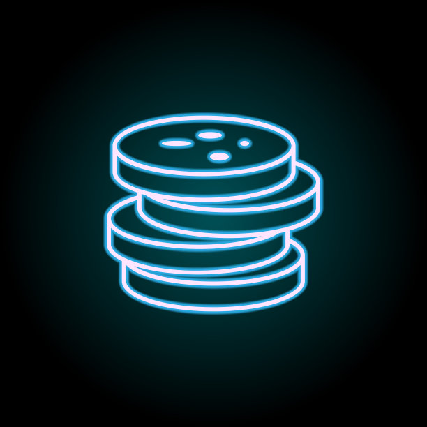 切香肠霓虹灯图标。食物的元素。简单的图标为网站，网页设计，移动应用程序，信息图形图片下载