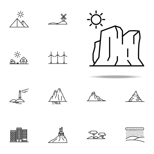 峡谷图标。适用于网络和手机的Landspace图标图片下载