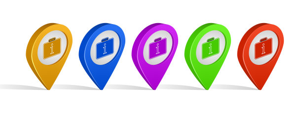 多色3d针旅行社标志图标图片下载