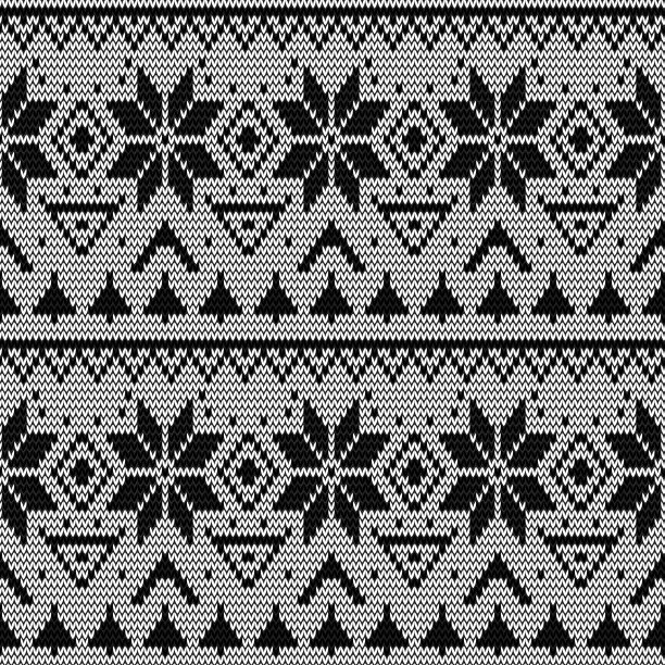 无缝针织圣诞刺绣复古图案背景图片下载