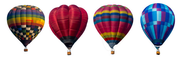 热气球孤立在白色背景上。图片下载