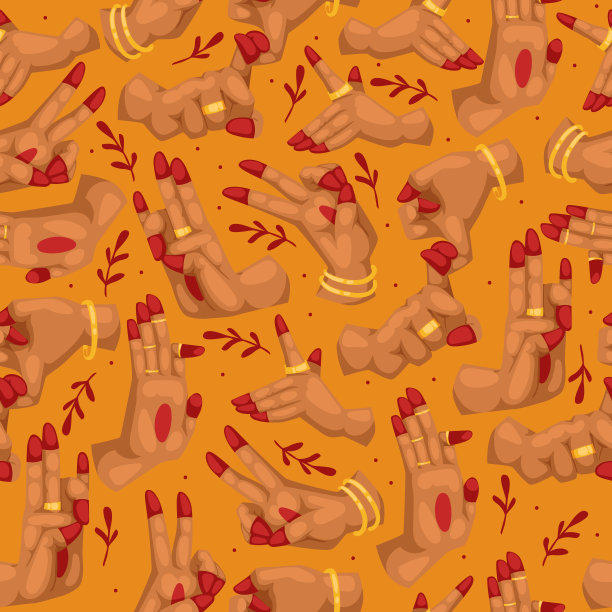 印陀罗无缝模式印度手矢量瑜伽冥想手指图片下载