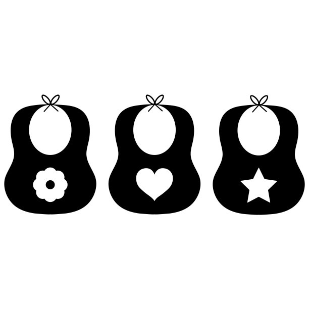 婴儿围嘴图标孤立的白色背景图片下载