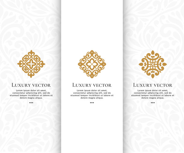 一组矢量标志。优雅,经典的元素。可用于珠宝、美容、时尚等行业。伟大的标志，字母，邀请，传单，菜单，小册子，背景，或任何理想的想法。图片下载