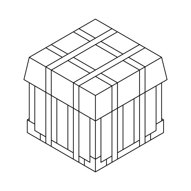 游戏《PlayerUnknowns Battlegrounds》的轮廓空投箱。PUBG。等距的容器。激战的概念。干净和现代矢量插图的设计，网页。图片下载