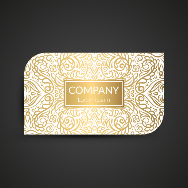 白色和金色复古名片。豪华矢量装饰模板。非常适合邀请，传单，菜单，小册子，明信片，背景，墙纸，装饰，包装或任何理想的想法。图片下载