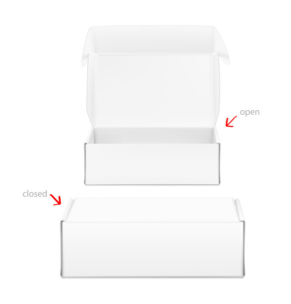 现实的打开盒子模型。图片下载