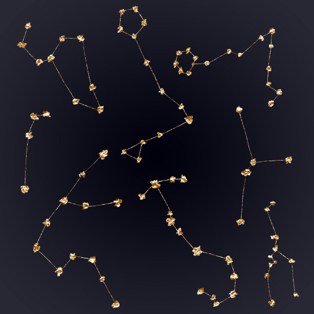 恒星星座。孤立在白色背景上。图片下载