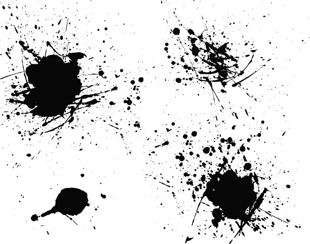 在白色背景上涂上隔离的飞溅斑点图片下载