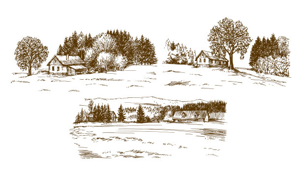 农村景观。图片下载