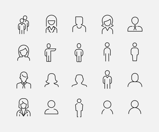 人物线条图标高级合集图片下载