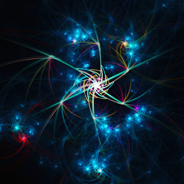 抽象分形艺术背景在插画空间几何。图片下载