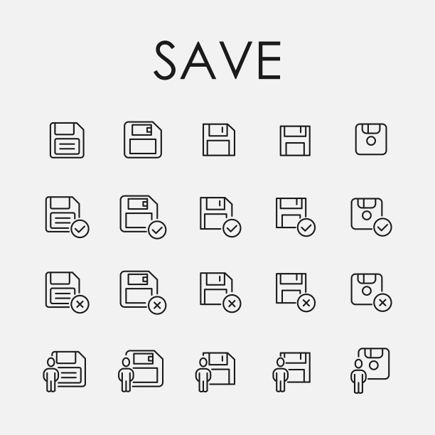 保存相关矢量图标集。图片下载