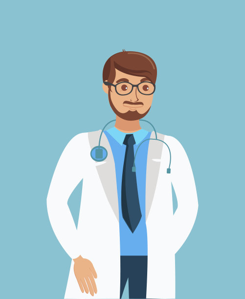 治疗师，医生，医生平面矢量字符图片下载