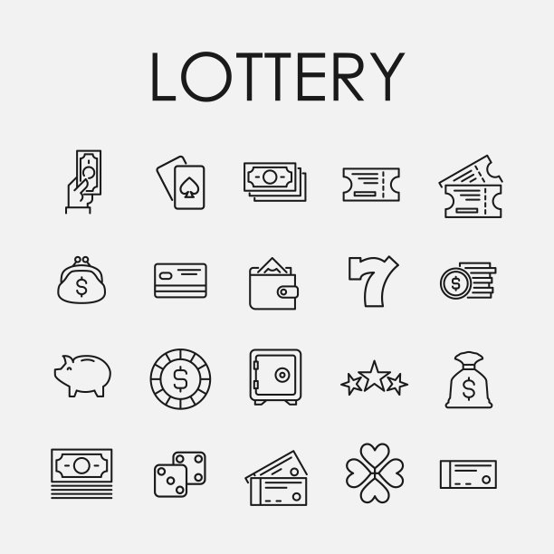 彩票相关线图标的简单集合。图片下载