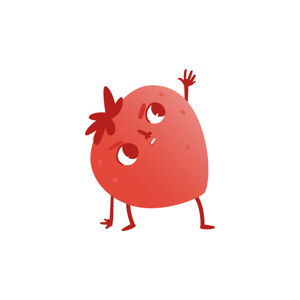 矢量草莓做伸展运动或瑜伽图片下载