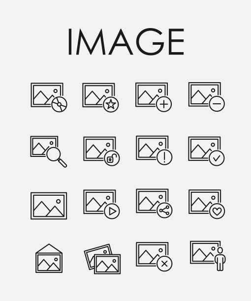 现代细线风格图像图标图片下载