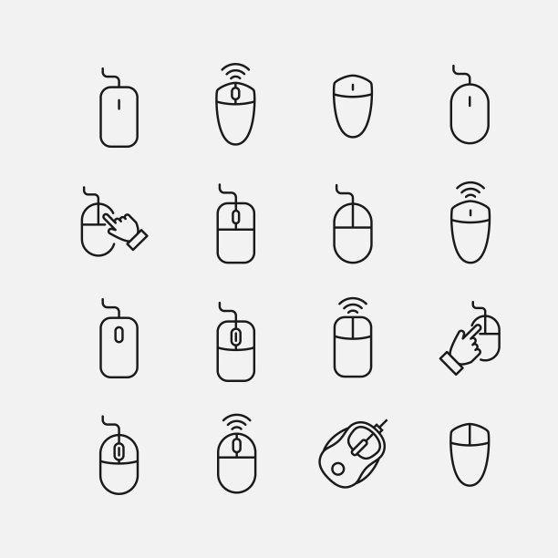 高级设置的电脑鼠标线图标。图片下载