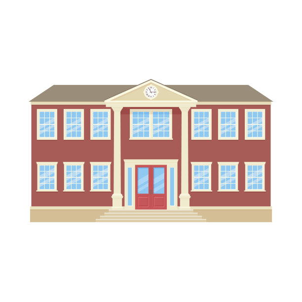 大学的外观。矢量插图。建筑前视图。图片下载