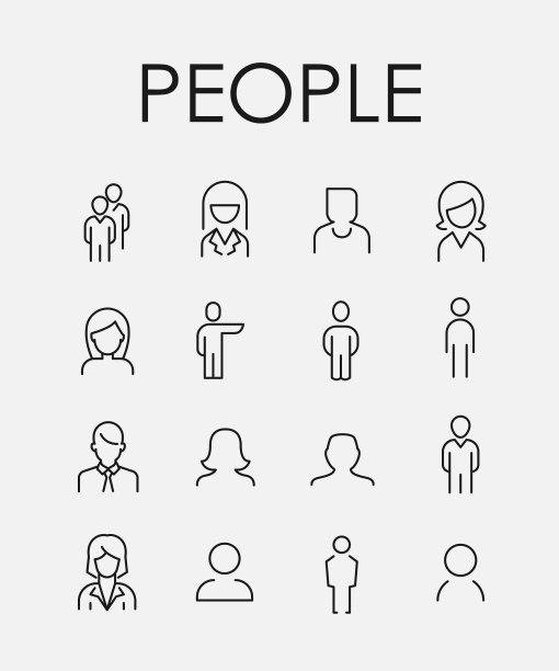 人物线条图标高级合集图片下载