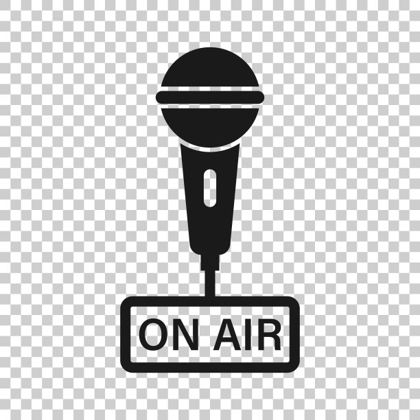麦克风图标在透明风格。在孤立的背景上直播矢量插图。关于航空业务的概念。图片下载